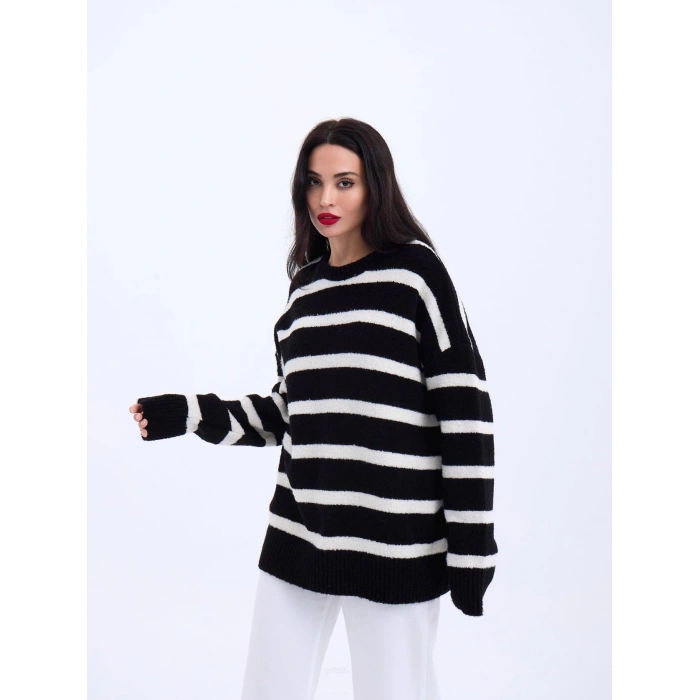 MDB 43111 TRİKO ÇİZGİLİ SALAŞ KAZAKSİYAHEKRU