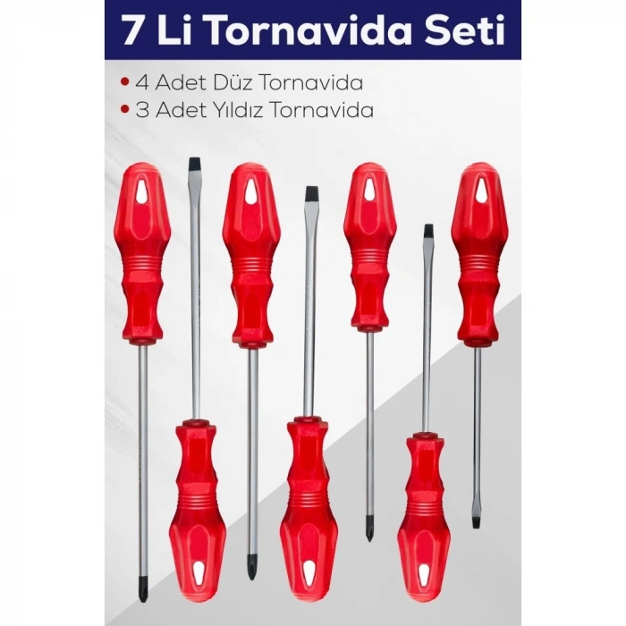 7li Tornavida Seti (4 ADET DÜZ TORNAVİDA 3 ADET YILDIZ TORNAVİDA)