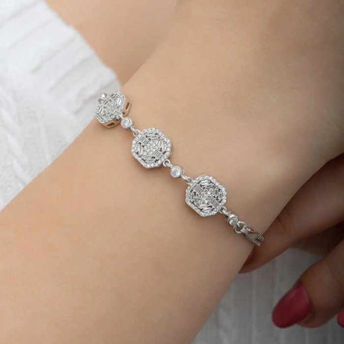 925 Ayar Gümüş Baget Kadın Bileklik