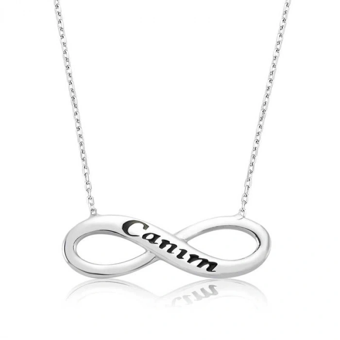 925 Ayar Gümüş Canım Sonsuzluk Kadın Gümüş Kolye