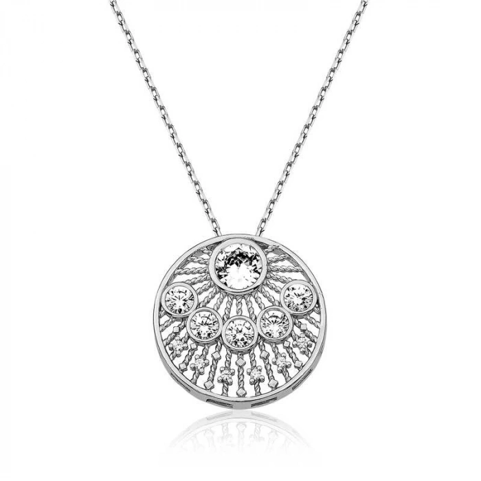 925 Ayar Gümüş Etnik Desenli Kadın Gümüş Kolye