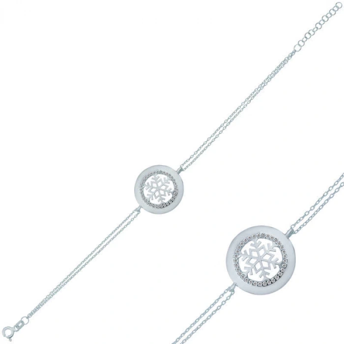 925 Ayar Gümüş Kar Tanesi Bileklik