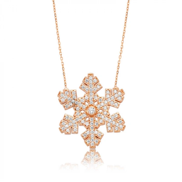 925 Ayar Gümüş Kar Tanesi Kadın Gümüş Kolye