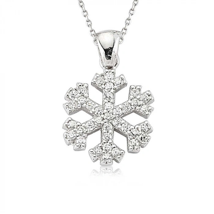 925 Ayar Gümüş Kar Tanesi Kadın Gümüş Kolye