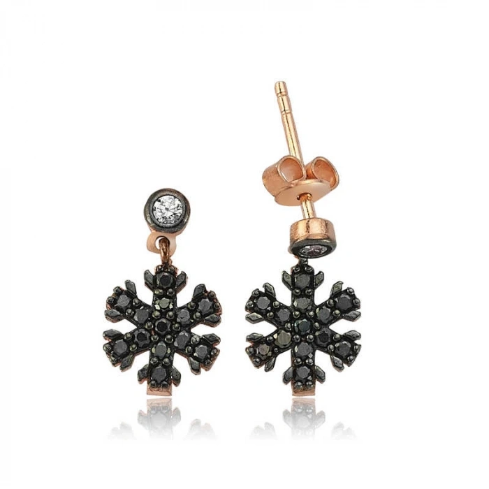 925 Ayar Gümüş Kar Tanesi Küpe