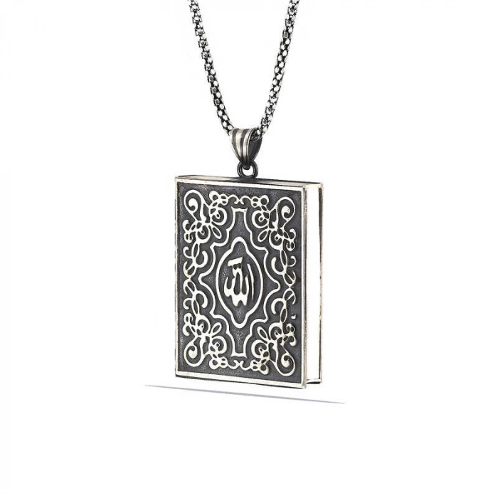 925 Ayar Gümüş Kare İçi Açılabilen Muskalık Gümüş Kolye