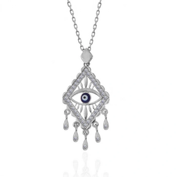 925 Ayar Gümüş Nazarlı Göz Kadın Kolye