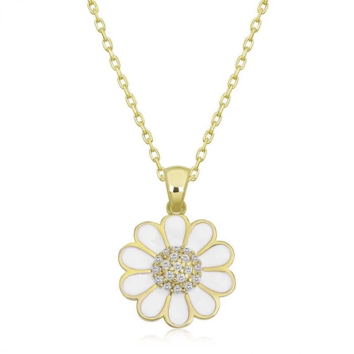 925 Ayar Gümüş Papatya Kadın Gümüş Kolye