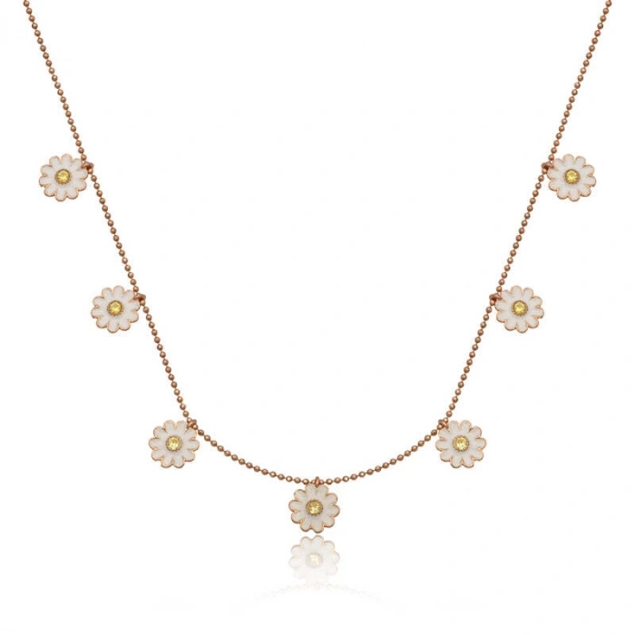 925 Ayar Gümüş Papatya Şans Kadın Gümüş Kolye