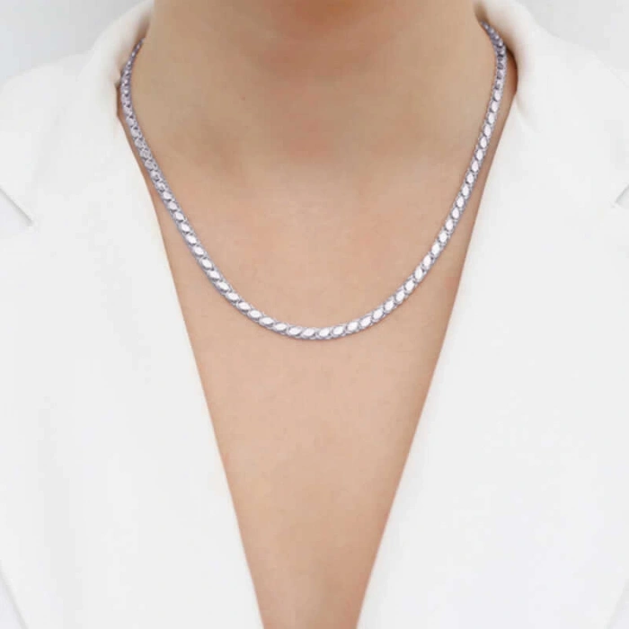 925 Ayar Gümüş Pullu Arpa Zincir