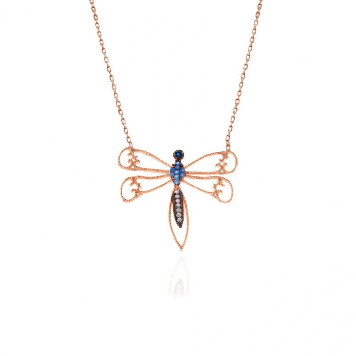 925 Ayar Gümüş Rose Yusufçuk Kadın Gümüş Kolye