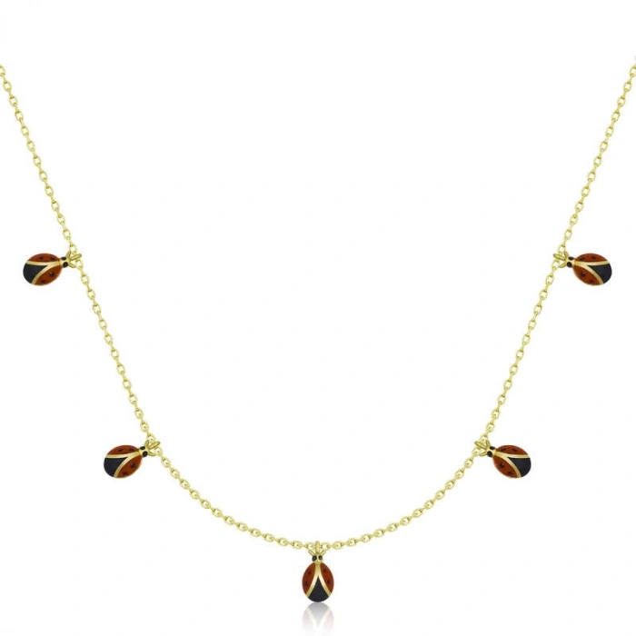 925 Ayar Gümüş Uğur Böceği Şans Kadın Gümüş Kolye