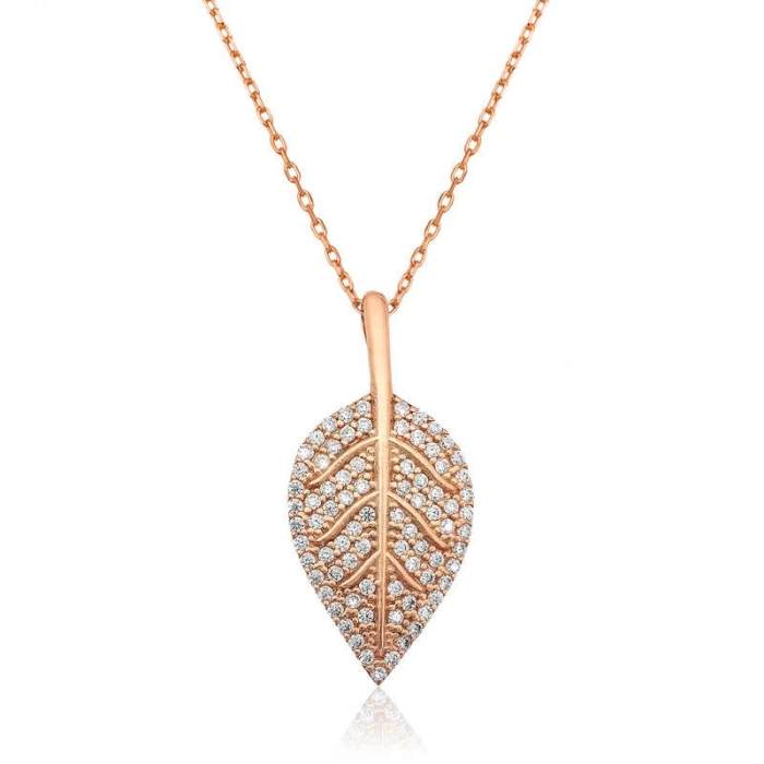 925 Ayar Gümüş Yaprak Kadın Gümüş Kolye