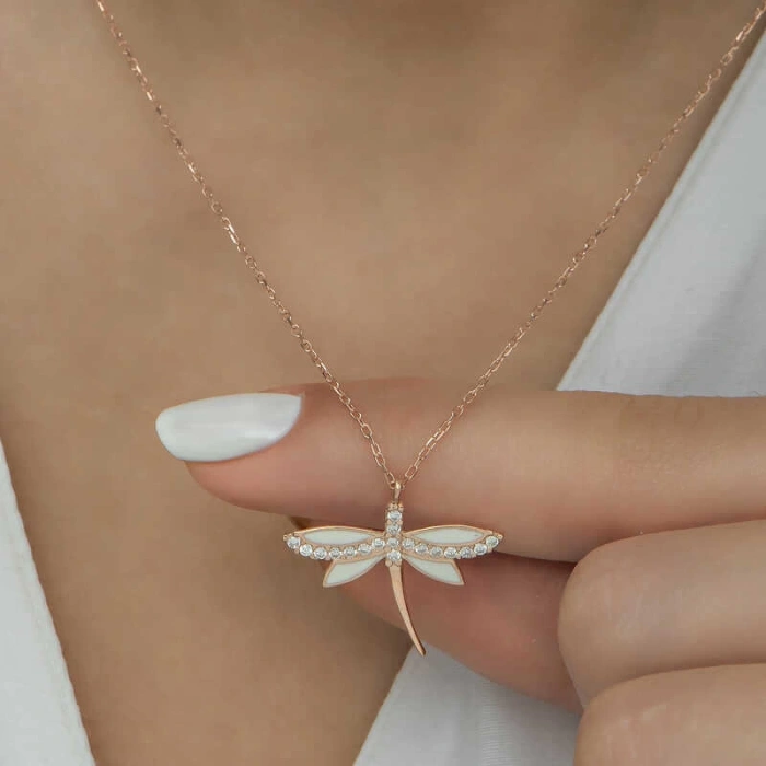 925 Ayar Gümüş Yusufçuk Kadın Gümüş Kolye