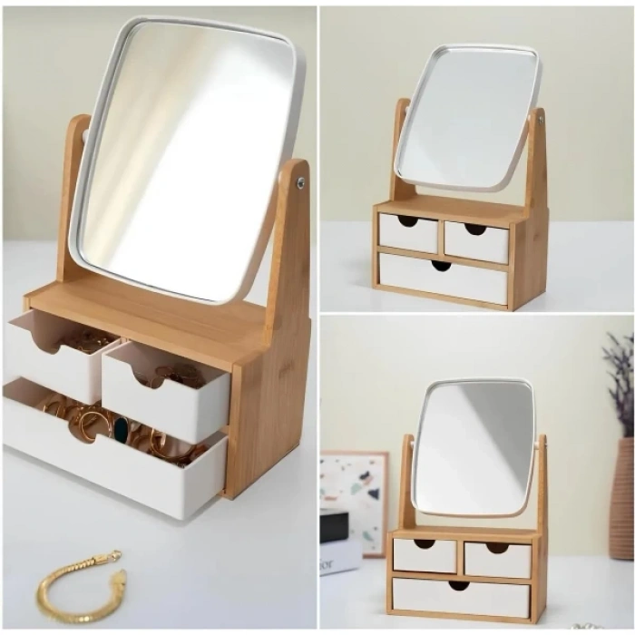 MDB Ahşap 3 Çekmeceli Ayna