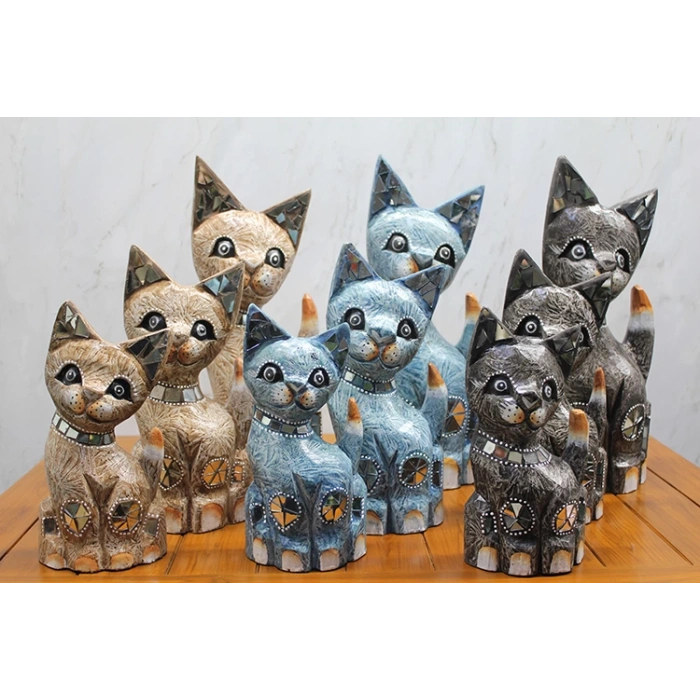 MDB Ahşap 3lü Kedi Seti 40 Cm