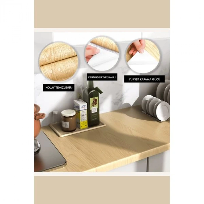 MDB Ahşap Görünümlü Kendinden Yapışkanlı Kaplama Folyosu 5 Metre