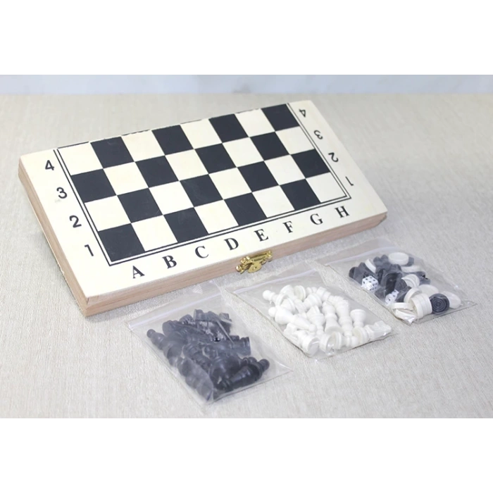 MDB Ahşap Kutulu Satranç Tavla Seti Model 3