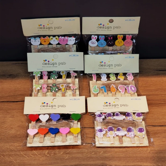 Ahşap Notluk İpli Mandal