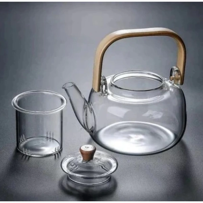 MDB Ahşap Saplı Cam Filtreli Demlik