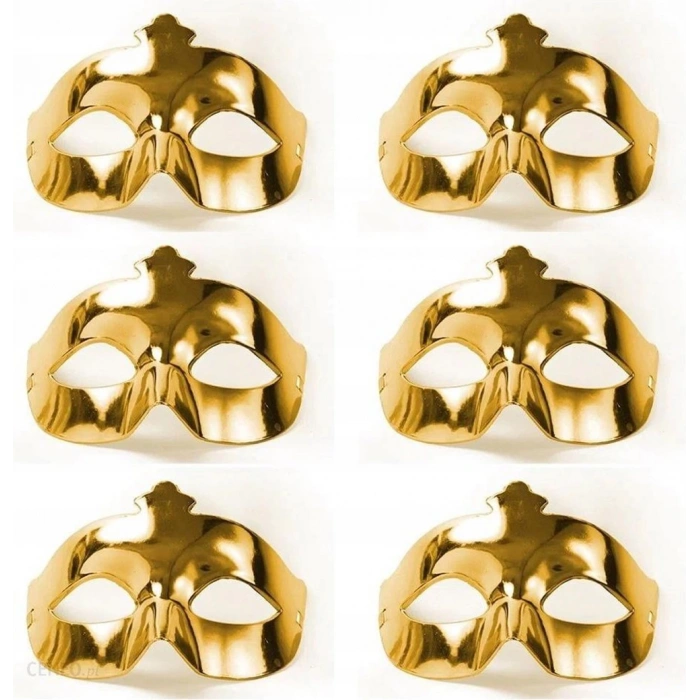 MDB Altın Metalize Renk Düz Balo Parti Maskesi