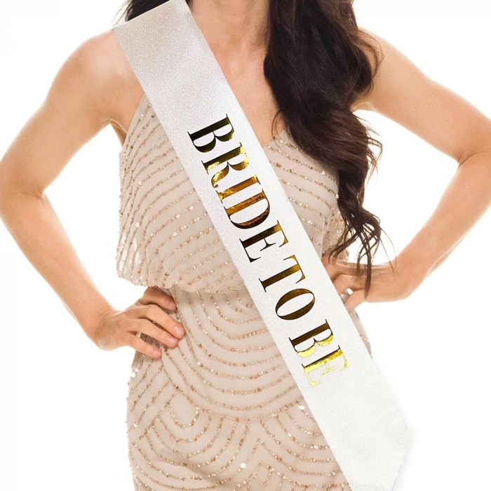 MDB Altın Yazılı Bride To Be Simli Kuşak Kemer