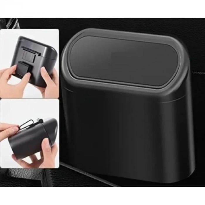 MDB Araba Çöp Kutusu Kapaklı Organize Siyah Renk