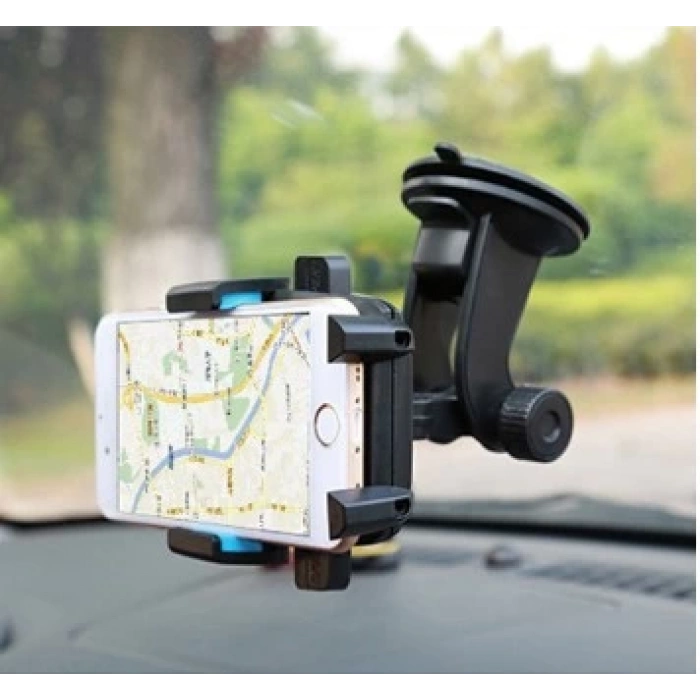 Araç İçi Cam ve Torpido Vantuzlu Telefon Tutucu