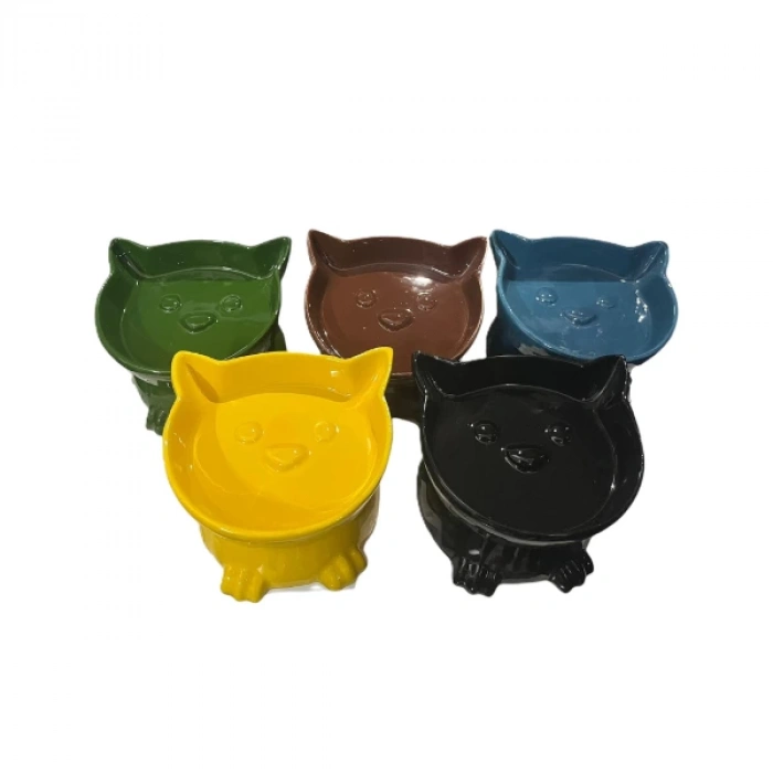 MDB Ayaklı Kulaklı Seramik Mama Kabı