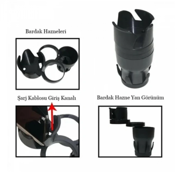 MDB Ayarlanabilir Araç İçi Çoklu Bardak Tutacağı