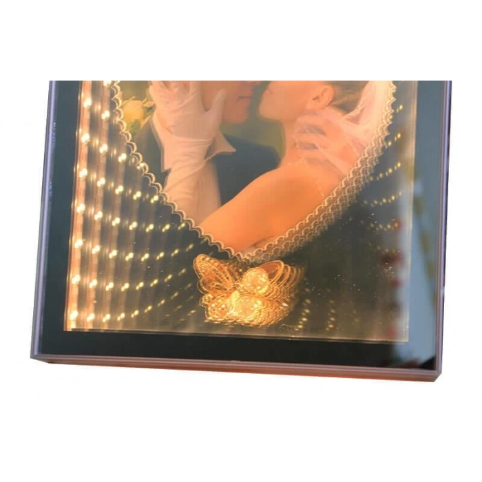 Ayna Led li Çerçeve Led Işıklı Kalpli Fotoğraf Çerçevesi