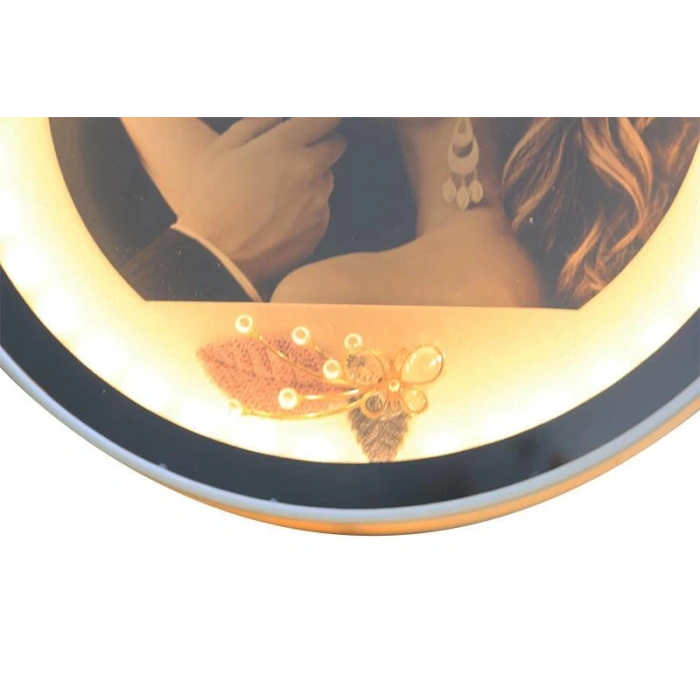 Ayna Led li Çerçeve Led Işıklı Yuvarlak Fotoğraf Çerçevesi