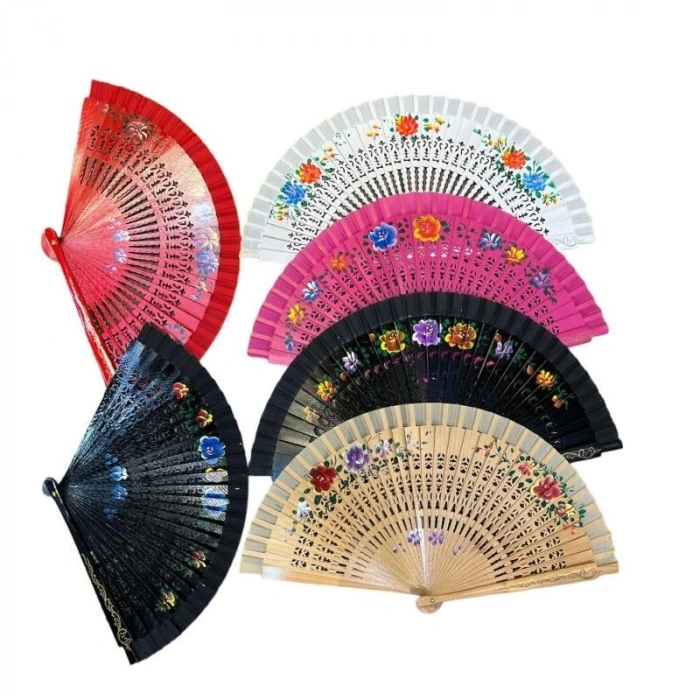 Bambu Yelpaze Karışık Renk 12 Adet