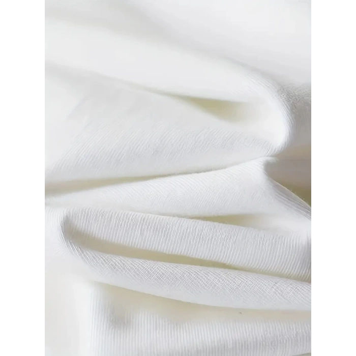 MDB Baskılı Oversize Bisiklet Yaka Tshirt  Beyaz