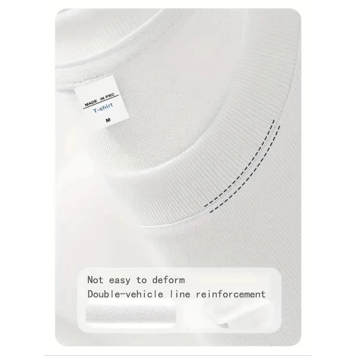 MDB Baskılı Oversize Bisiklet Yaka Tshirt  Beyaz