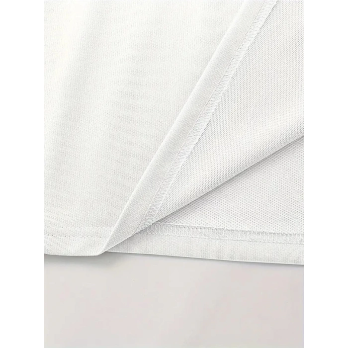 MDB Baskılı Oversize Bisiklet Yaka Tshirt  Beyaz