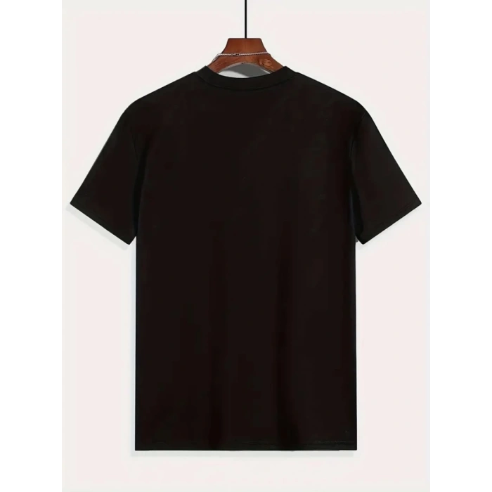 MDB Baskılı Oversize Bisiklet Yaka Tshirt  iyah