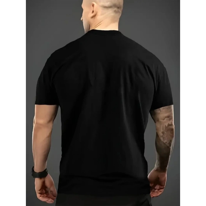 MDB Baskılı Oversize Bisiklet Yaka Tshirt  iyah