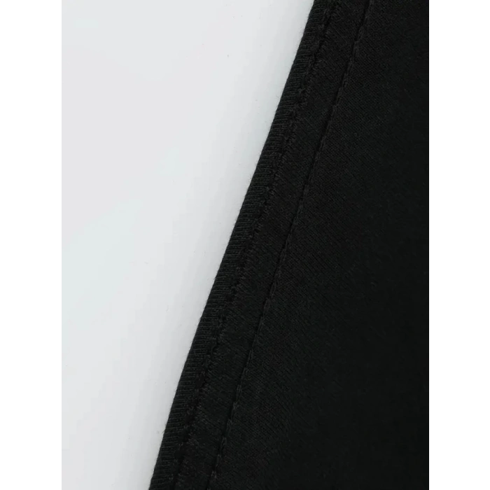 MDB Baskılı Oversize Bisiklet Yaka Tshirt  iyah