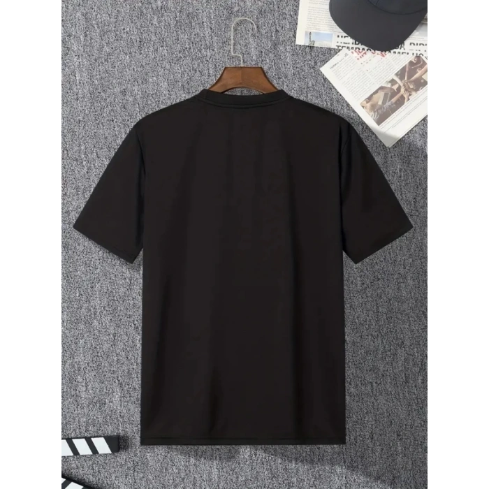 MDB Baskılı Oversize Bisiklet Yaka Tshirt  iyah