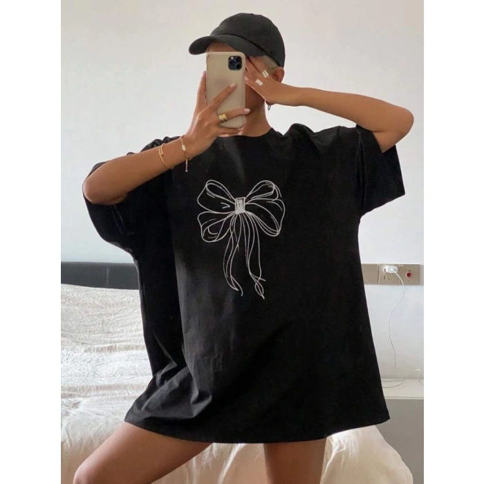 MDB Baskılı Oversize Tshirt  iyah