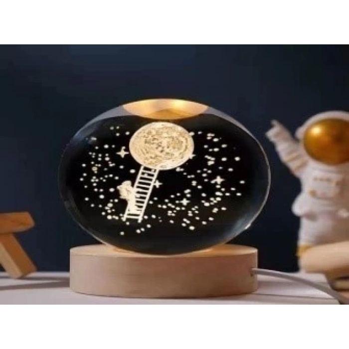 Cam Küre Alt kısmı Ahşap USBli Dekoratif Hediyelik