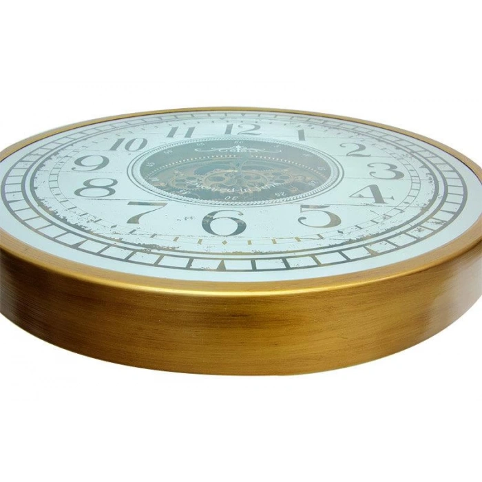 Çarklı Duvar Saati Sarıoksit Akar Mekanizmalı Dekoratif Hediyelik