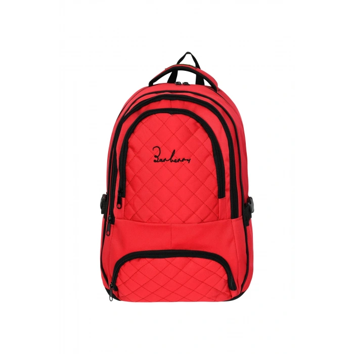 Çok Amaçlı Laptop Dizüstü Bilgisayar Bölmeli Sırt Çanta Kırmızı