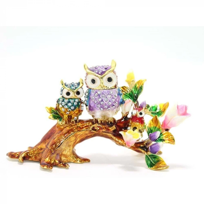 Dal Üstünde 3Lü Baykuş Biblo