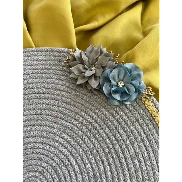 MDB DecoHandy 39cm Çiçekli Jüt Örme Supla Amerikan Servis