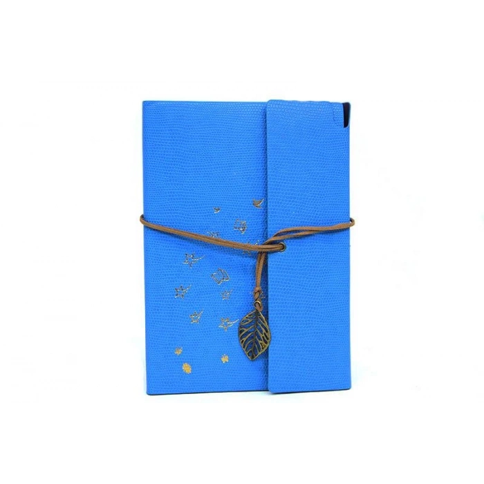 Defter Deri Kaplı Ağaç Baskılı Hediyelik