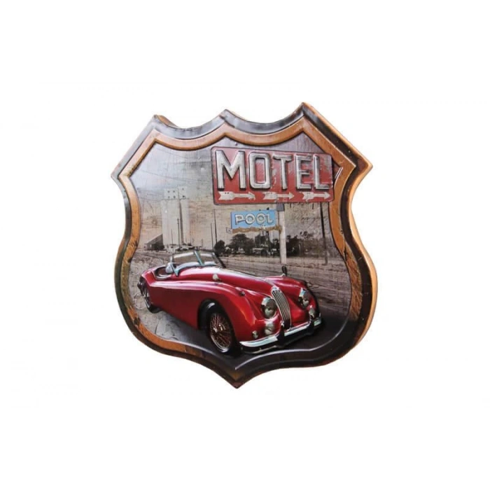 Dekoratif 3D Motel &Kırmızı Chevrolet Temalı Duvar Panosu