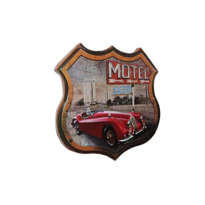Dekoratif 3D Motel &Kırmızı Chevrolet Temalı Duvar Panosu