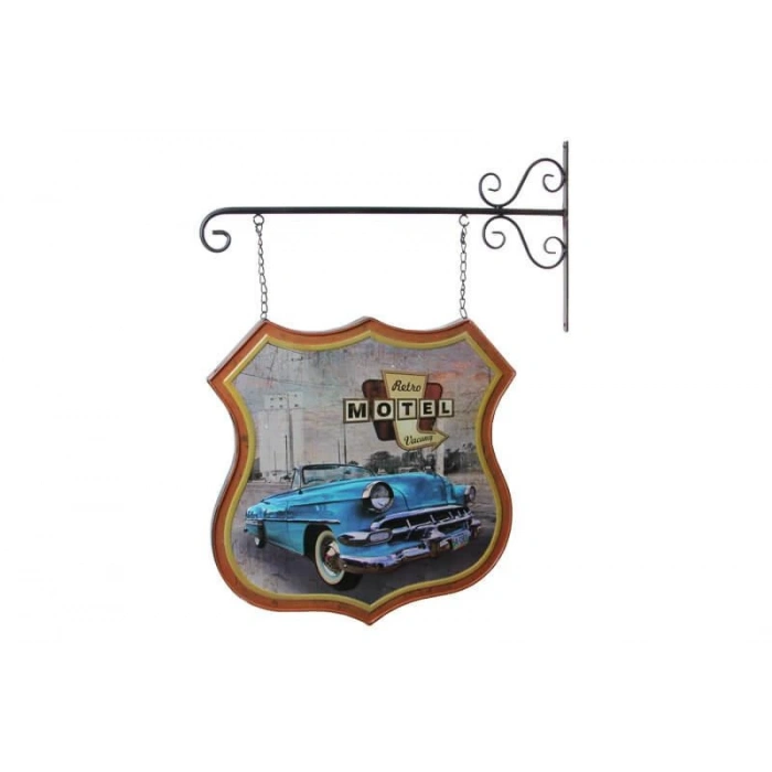 Dekoratif Çift Yönlü Car Trip Temalı Ferforje Askı